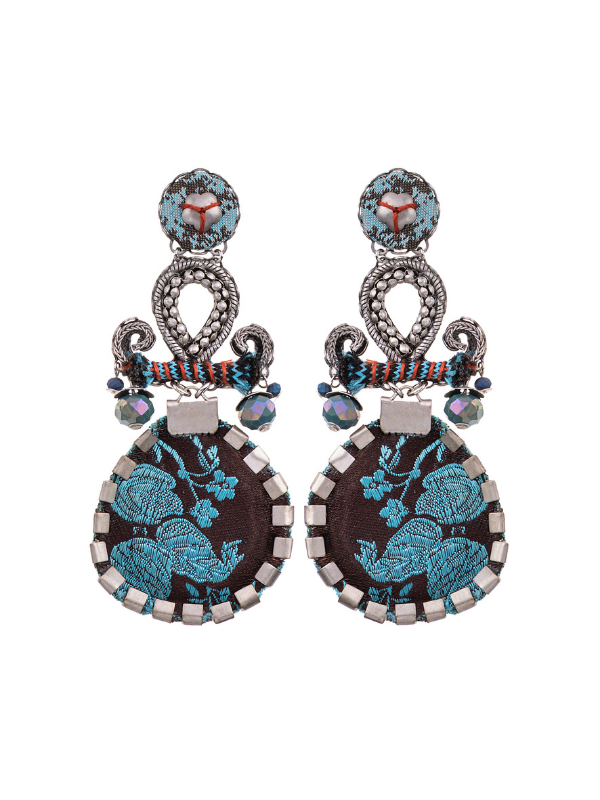 The Hip Collection, from Israeli Jewellery Designer, Ayala Bar, features a range called Blue Space. Rich chocolate textiles embroidered with sky blue thread showcases the talent and creativity of this internationally noted artist.