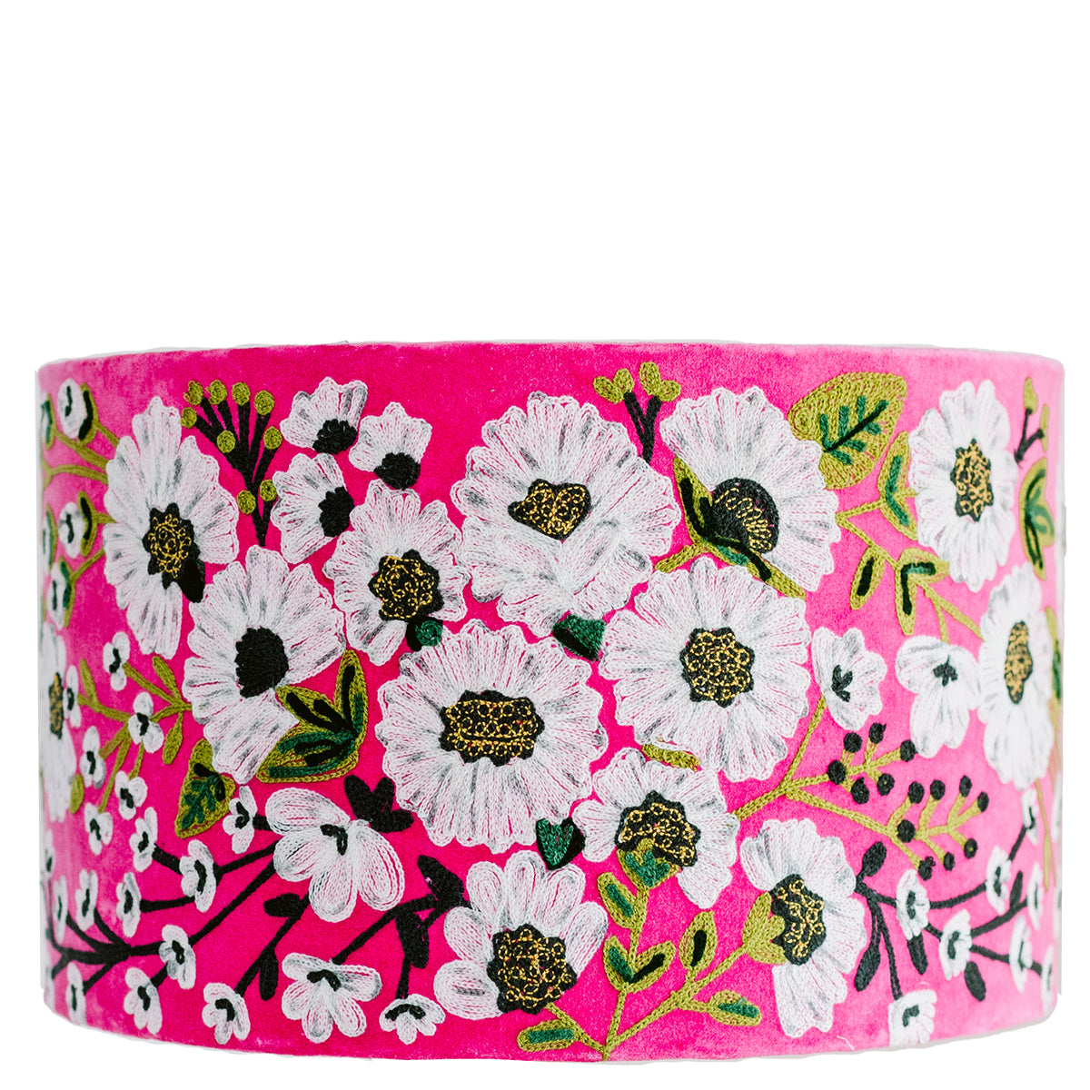 Anemone Velvet Lampshade - Pink/White SHD257