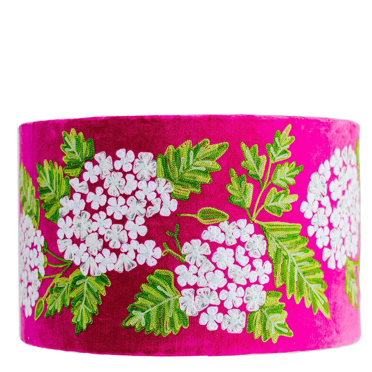 Hydrangea Velvet Lampshade - Fuchsia SHD273