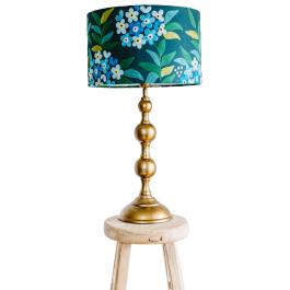 Jungle Flowers Cotton Lampshade - Teal Multi SHD263