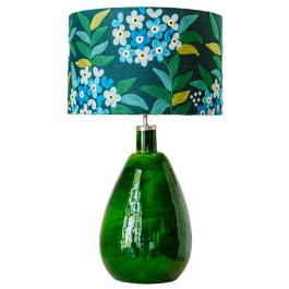 Jungle Flowers Cotton Lampshade - Teal Multi SHD263