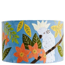 Cockatoo Velvet Lampshade - Pale Blue SHD266